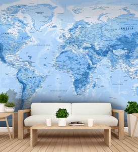 World Map Wallpaper  Wall Murals  Wallsauce US