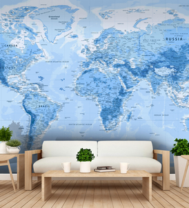 Blue World Map