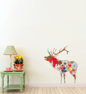 Floral Colored Reindeer
