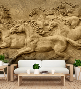 Golden Horses Sculpture