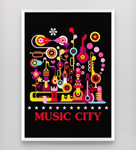 Graphic Poster of Music City