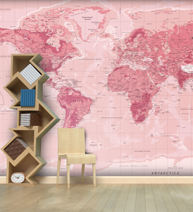 Pink World Map