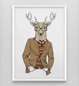 Retro Chic Deer Poster