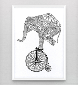 Stylized Poster of Fantasy Elephant