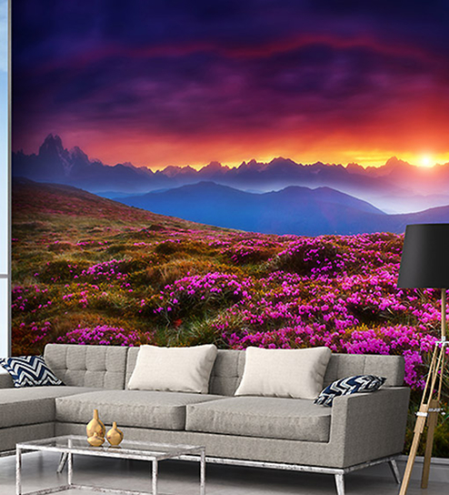 Pink Flower Valley - 1720 - Wallskin Pink Flower Valley - 1720 - Wallskin