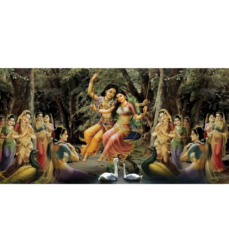 Radha Krishna On The Swing - 6534 - Wallskin